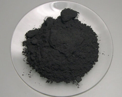 XT iridium-based oxide catalyst powder on a glass dish