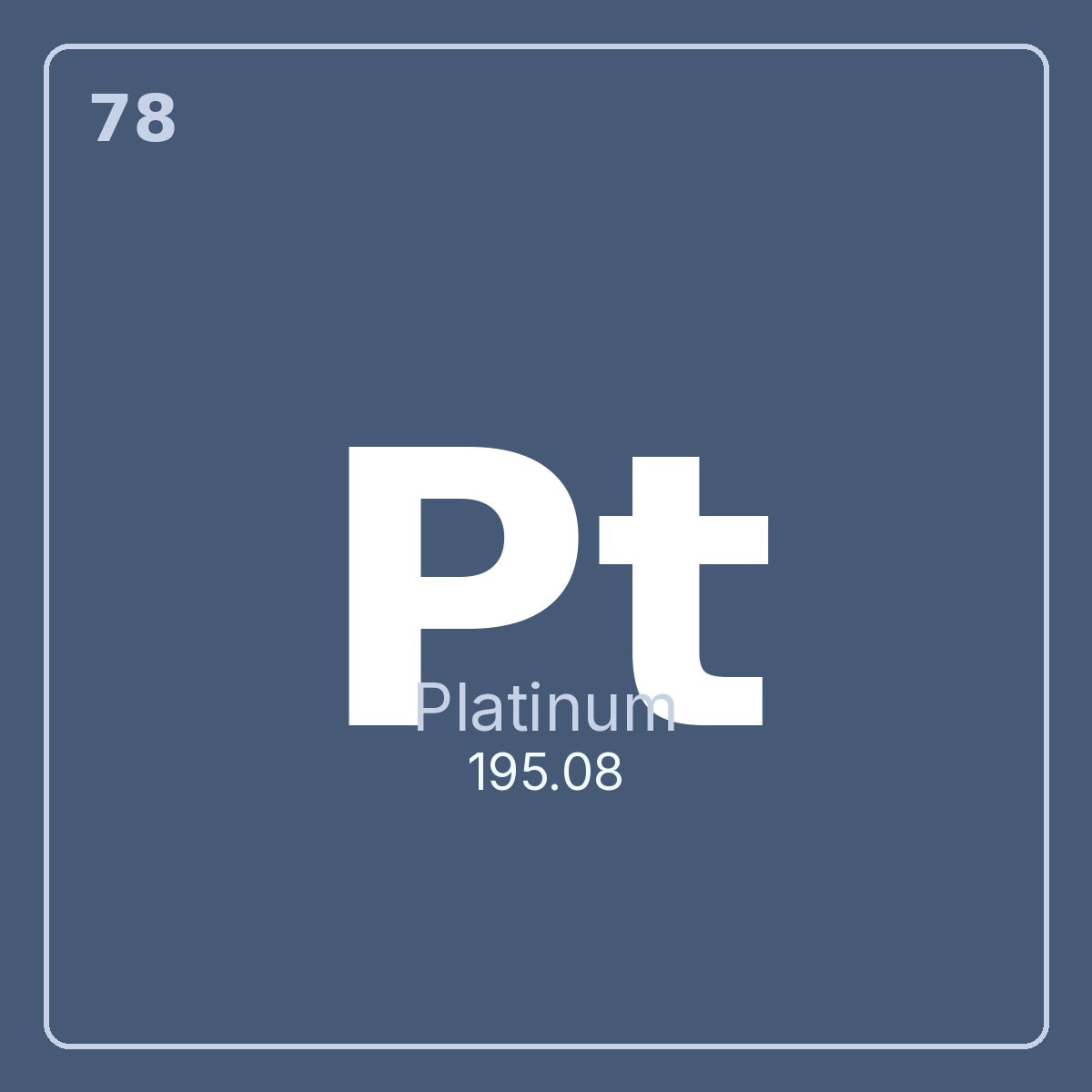 Periodic table tile platinum